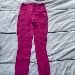 lululemon hot pink fleece lined leggings